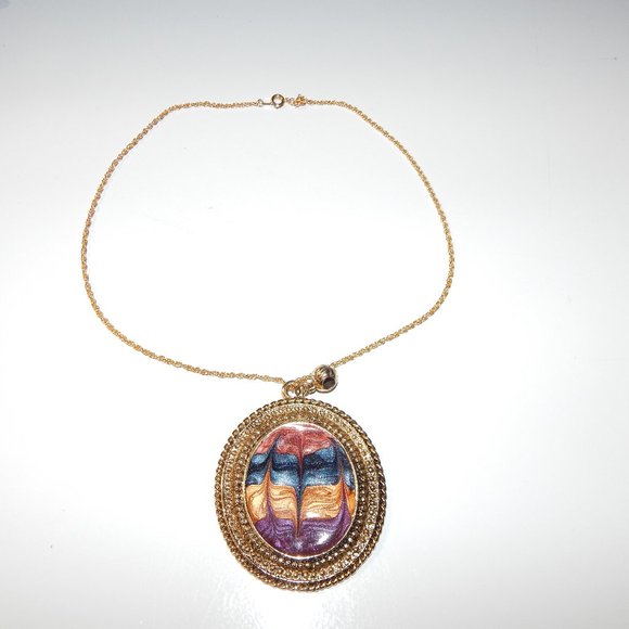 LR Jewelry Vintage Signed Lr Lady Remington Gold Tone Abstract